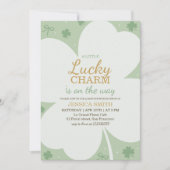 Invitation pour une Baby Shower Thème Trèfle Chanc (Devant)