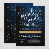 Invitation pour une Baby Shower Twinkle Twinkle Li (Devant / Derrière)