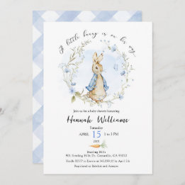 Invitation pour une baby shower : Un petit lapin e
