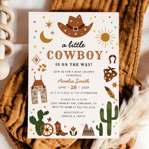 Invitation pour une Baby Shower Western Little Cow