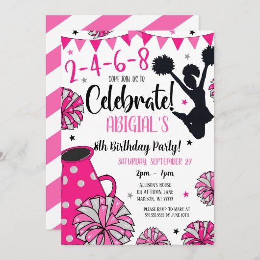 Invitation pour une Cheerleader (Devant / Derrière)