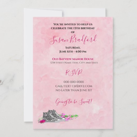 Invitation pour une douce fête d'anniversaire de 1 (Dos)