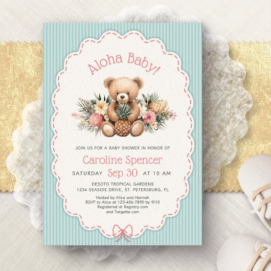 Invitation pour une douche de bébé tropicale Aloha