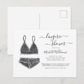 Invitation pour une douche de lingerie de mariage (Devant / Derrière)