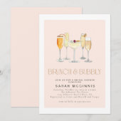 Invitation pour une douche de Prosecco Champagne B (Devant / Derrière)