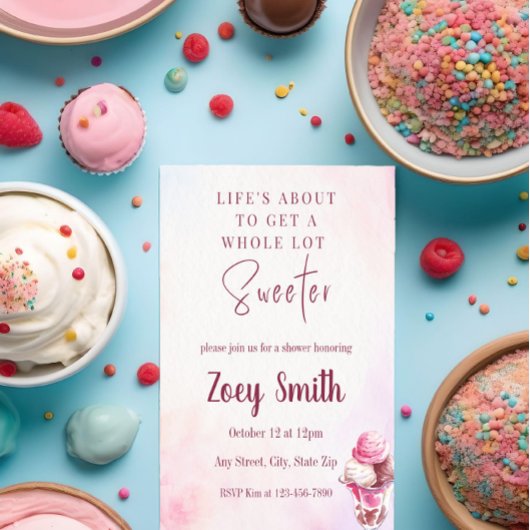 Invitation pour une Douche de Sundae de Glace