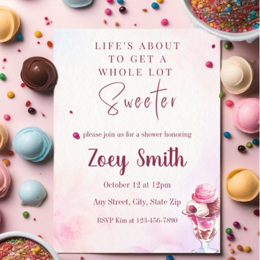 Invitation pour une Douche de Sundae de Glace