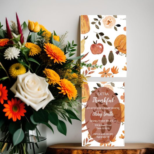Invitation pour une douche de Thanksgiving extra r