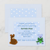 Invitation pour une douche - Petits ours à pois bl (Devant / Derrière)