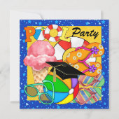 Invitation pour une fête au bord de la piscine pou (Devant)