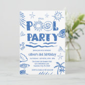 Invitation pour une fête au bord de la piscine pou (Debout devant)