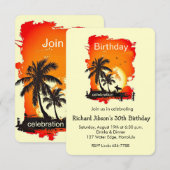 Invitation pour une fête au coucher de soleil sur  (Devant / Derrière)