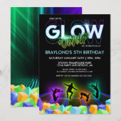 Invitation pour une fête au parc de trampoline Glo (Devant / Derrière)