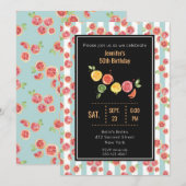 Invitation pour une fête aux pamplemousses roses s (Devant / Derrière)