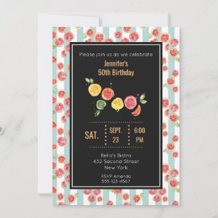 Invitation pour une fête aux pamplemousses roses s