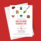Invitation pour une fête avec des icônes de barbec