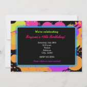 Invitation pour une fête avec peinture qui éclaire (Dos)