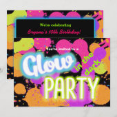 Invitation pour une fête avec peinture qui éclaire (Devant / Derrière)