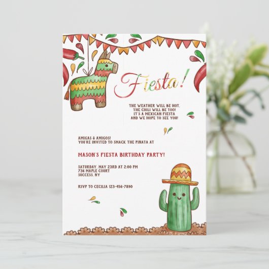 Invitation pour une fête avec piñata (Debout devant)