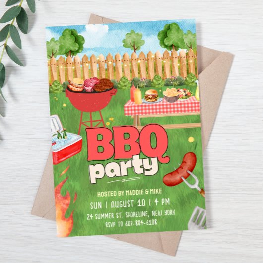 Invitation pour une fête BBQ d'été