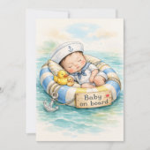 Invitation pour une fête bébé à bord (Devant)