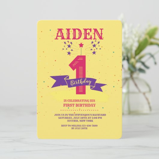 Invitation pour une fête d'anniversaire (Debout devant)