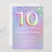 Invitation pour une fête d'anniversaire 10 ans ave (Devant)