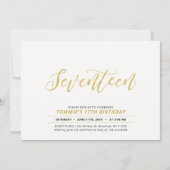 Invitation pour une fête d'anniversaire 17 ans ave (Devant)