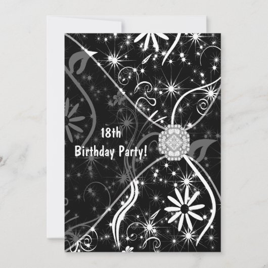 Invitation pour une fête d'anniversaire 18 ans Bla (Devant)
