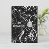 Invitation pour une fête d'anniversaire 18 ans Bla (Debout devant)