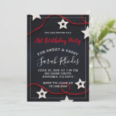 Invitation pour une fête d'anniversaire 21 ans Red (Debout devant)