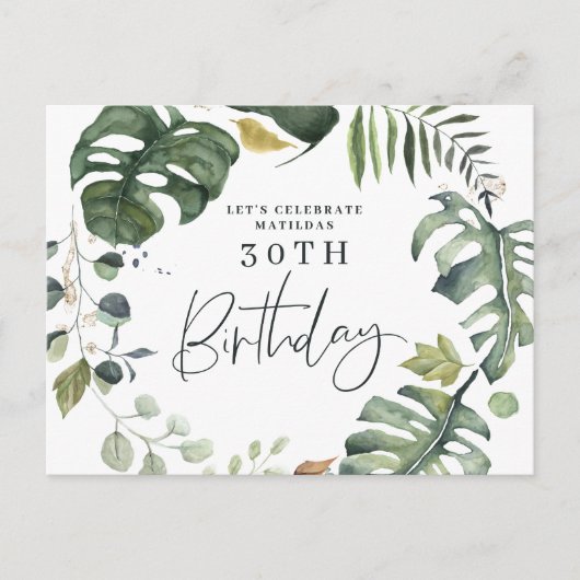 Invitation pour une fête d'anniversaire 30 ans au (Devant)