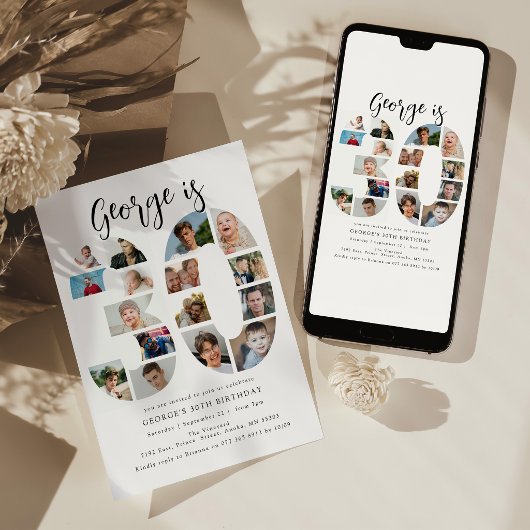Invitation pour une fête d'anniversaire 30 ans de 