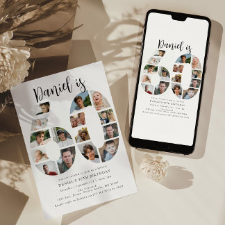 Invitation pour une fête d'anniversaire 60 ans Pho