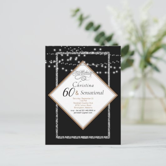 Invitation pour une fête d'anniversaire 60 & Sensa (Debout devant)