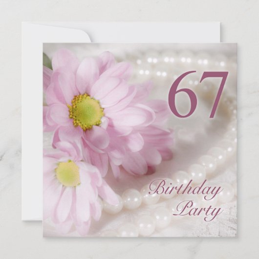 Invitation pour une fête d'anniversaire 67 ans ave (Devant)