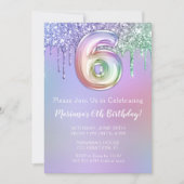 Invitation pour une fête d'anniversaire 6 ans avec (Devant)