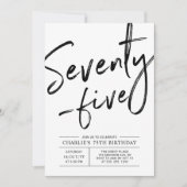 Invitation pour une fête d'anniversaire 75 moderne (Devant)
