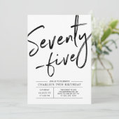 Invitation pour une fête d'anniversaire 75 moderne (Debout devant)