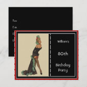 Invitation pour une fête d'anniversaire 80 ans ave (Devant / Derrière)