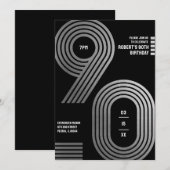 Invitation pour une fête d'anniversaire 90 ans Mod (Devant / Derrière)