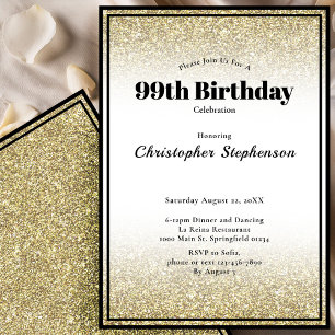 Invitation pour une fête d'anniversaire 99 ans en