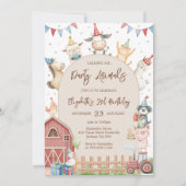 Invitation pour une fête d'anniversaire à la ferme (Devant)