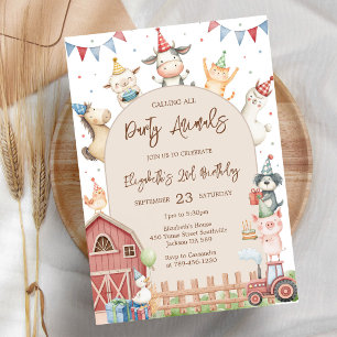 Invitation pour une fête d'anniversaire à la ferme
