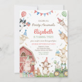Invitation pour une fête d'anniversaire à la ferme (Devant)
