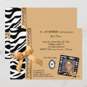 Invitation pour une fête d'anniversaire à motif ar (Devant / Derrière)