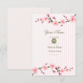 Invitation pour une fête d'anniversaire à rayures (Devant / Derrière)
