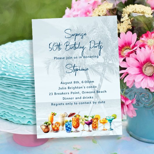 Invitation pour une fête d'anniversaire adulte aut