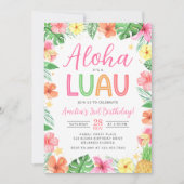 Invitation pour une fête d'anniversaire Aloha Trop (Devant)