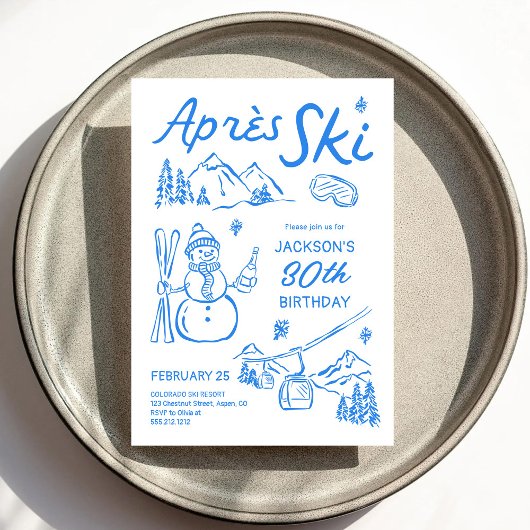 Invitation pour une fête d'anniversaire Après Ski